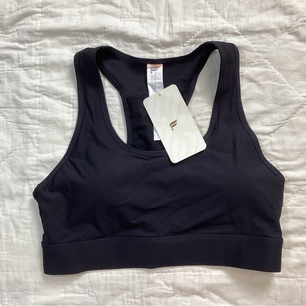 NWT Fabletics Mila Medium Impact Sports Bra Black Large
